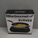 Elite Gourmet ESB-301BF# Countertop Single Cast Iron Burner, 1000 Watts Electric Hot Plate, Temperature Controls, Power Indicator Lights, Easy to Clean, Black