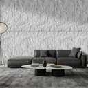 Faux Stone Wall Panel 43.3''x23.6'', Mountain Rock Design, White