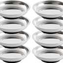 8 Pieces 3 Round Magnetic Bowl Trays Set Stainless Steel Magnet Tool Tray Parts Holder for Screws, Sockets, Bolts, Pins, Mechanic's and Automotive
