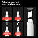 ARTISTRO 5 White Paint Pen for Rock Painting, Stone, Ceramic, Glass, Wood, Tire, Fabric, Metal, Canvas. Set of 5 Acrylic Paint White Marker Water-based Extra-fine Tip