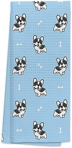 Pack of 2, TUNW Bread Towel,Tea Towels for Baking,Kitchen Towels for Bakers,Hand Towels for Kitchen,Waffle Weave Towel,Croissant Definition Towels 16x24 Inch