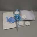 Wettarn 4 Set Blue Boy Baby Shower Table Centerpiece Decor 24'' Tulle Tutu Balloon with Letter Boxes Gender Reveal Centerpiece Balloon with White Tulle Cover, Stand, Boxes for Girl Boy Birthday Party