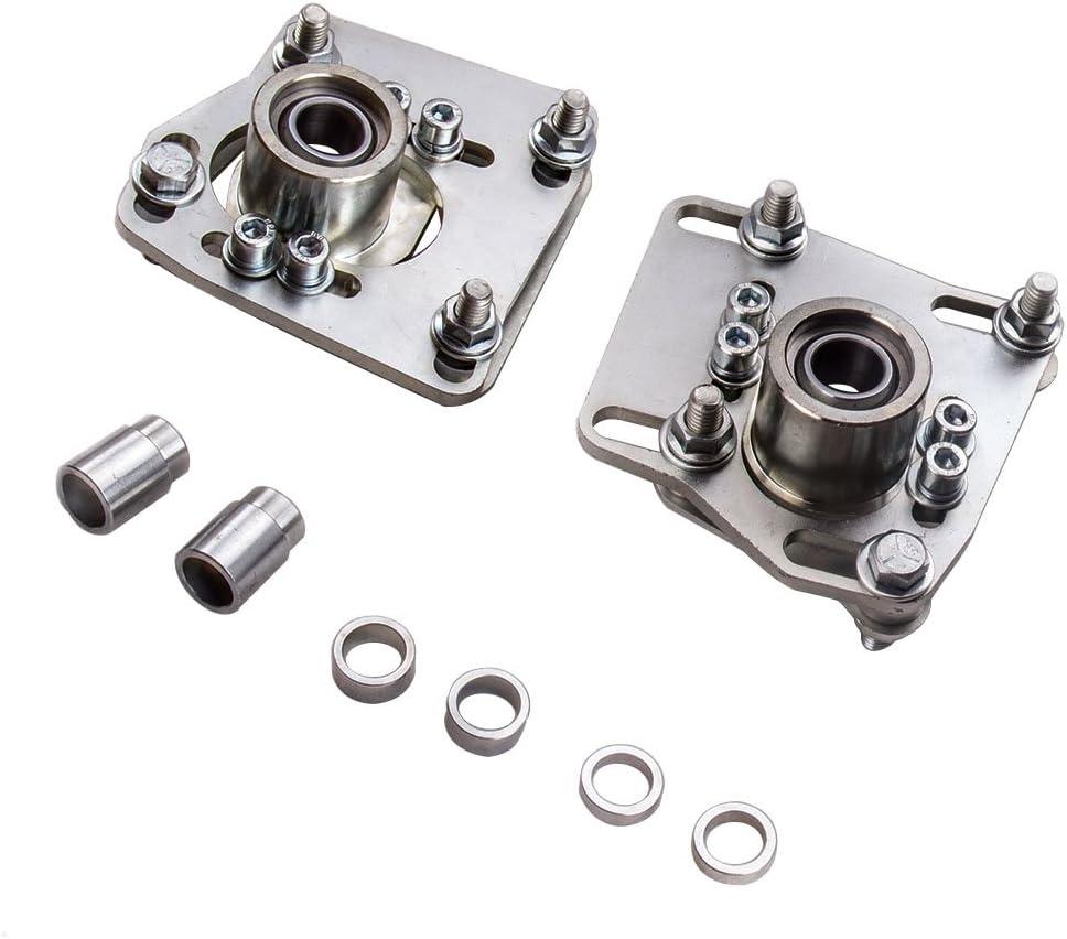 Maxpeedingrods Coilovers Camber Plates Adjustable Front Upper Mount for Ford Mustang 1994-2004, 2PC Camber Plate Silver