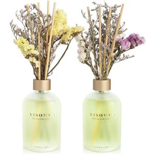 Reed Diffuser - Grapefruit & Osmanthus 6.76oz200ml 2 Packs Flower Essential Oil Reed Diffuser Set with 16 Sticks - Long Lasting Fragrance for Home Bedroom Bathroom Room Shelf Decor