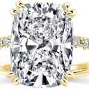 4.0ct Elongated Cushion Cut Engagement Ring for Women,S925 Sterling Silver Crushed Ice Cubic Zirconia Promise Ring