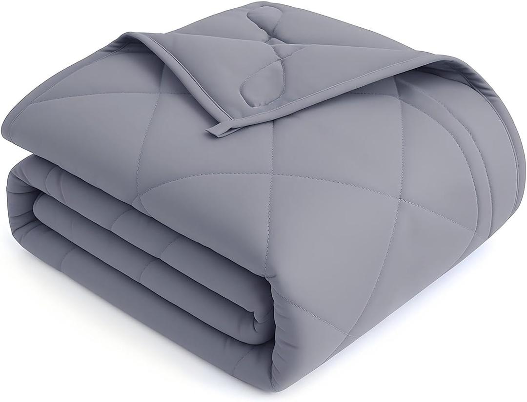 OMYSTYLE Weighted Blanket for Adults (15lbs, 60''x80'') - Queen Size Heavy Throw Blanket, Breathable and Cooling Microfiber Material with Premium Glass Bead for All Season Use, Machine Washable, Grey