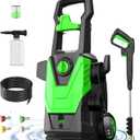 4800PSI PowerWasher with 20FT Hose, 35FT Cord, 4 Quick Nozzles, Foam Cannon for Car, Lane, Patio Cleaning, Hydro Jet Pressure Hose Water Wand for Gutter Patio Car Garden Window, Green