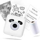 Sticker Printer, TP6S Print Pods Mini Printer, Portable Bluetooth Sticker Maker Machine, Inkless Thermal Pocket Printers for Photos, Study Graphics, Notes, Journal, DIY & Gift Blessings -White