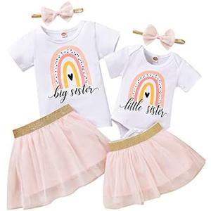 Honykids Big Sister Little Sister Matching Outfits Baby Girl Romper 1Pack