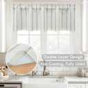 DriftAway Farmhouse Linen Lined Valance Double Layer Thermal Insulated Room Darkening Blackout Window Valances 3 Inch Rod Pocket Vertical Striped Kitchen Valance for Bathroom Single 52 x 14 Inch Gray