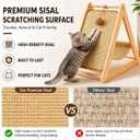 Cat Scratcher Bed for Indoor Cats, Wooden Sisal Cat Scratching Post with Hanging Ball Toy, Cat Lounge Bed for Kittens & Adult Cats