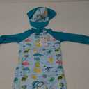 upandfast Baby/Toddler Swimsuit UPF 50+ Sun Protection One Piece Zipper Bathing Suit with Sun Hat Infant Beach Swimwear 18-24mm Marine Life