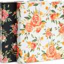 2 Pack Colorful Floral 3 Ring Binder with 1.5 Inch Rings, Decorative File Folder for Office Supplies, Planner, Portfolio, 250 Sheet Capacity (11.5 x 10.5 in)