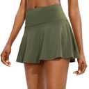 SANTINY Pleated Tennis Skirt for Women with 4 Pockets Women's High Waisted Athletic Golf Skorts Skirts for Running Casual (Green)