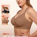 Vertvie Seamless Jelly Bra Wireless Full Support Coverage (Brown, XL)