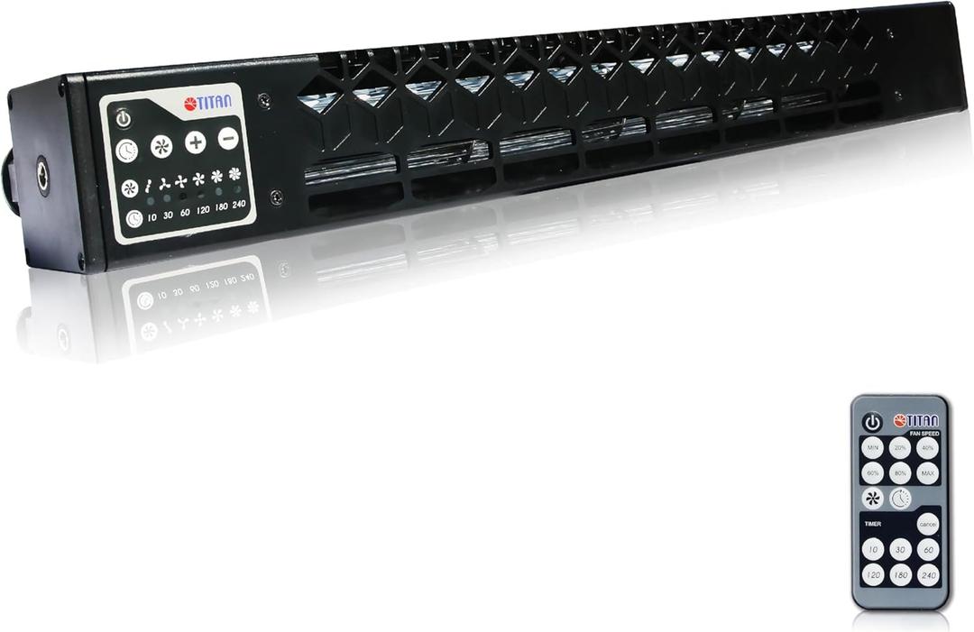 TITAN Magnetic & Portable Fan for Fireplace, Kitchen, RV, Camping & Home  Wireless Control & Display  Ideal Air Circulation Fan for Fireplace, Stove, and Outdoor Use  TTC-SC60(B)