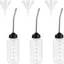 3 Pcs Needle Oiler (4 OZ), Precision Gun Oil Bottle, LDPE Oil Applicator with Extra Long 3.5 Inch Stainless Needle Tip Easy to Use for Gun Oil, Crafts, Hinges, Sewing Machines and More