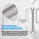 One Piece Stainless Steel Flexible Faucet Connector, 1/2 Inch FIP x 1/2 Inch FIP, Braided Stainless Steel Faucet Supply Line (6 inch)