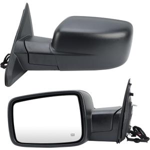 Left Driver Side Mirror Compatible with Dodge Ram 1500 2014-2018, 1500 Classic 2019-2022, 2500 2013-2018 Rearview Mirror with Power Heated Manual Folding, Temperature Sensor, 6 Pins