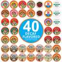 Crazy Cups Flavored Decaf Coffee Pods Variety Pack Compatible with Keurig K Cups Brewers, 40 Count, Assorted Decaffeinated Flavored Coffee Sampler(Pack of 1) (EXP 02/15/27)