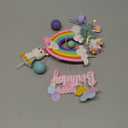 18 PCS Unicorn Cake Topper, Unicorn Rainbow Cake Decorations with Rainbow Stars Unicorn Foil Firework Balls Happy Birthday Cake Decorations (Style 1)