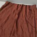 ATHX Women's Satin Long Skirt Dressy 2024 Summer High Waisted Silk A Line Split Elegant Maxi Skirts (Coffee) XL