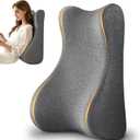Reading Pillow for Bed,Ergonomic Back Support Pillow for Bed Sitting Up,Memory Foam Reading Pillow for Adult Sleeping, Headboard Back Pillow for Sleep Apne on Bedrest Couch Floor,Grey
