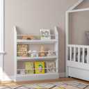 UTEX Kids Bookshelf, 3 Tiers Book Shelf and Storage for Kids Rooms, Kids Bookcase Rack Wall for Bedroom,Study Living Room,White, 3 Shelves