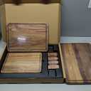 YSTKC Acacia Wood Cutting Board Set of 3 for Kitchen, Thick Chopping Board, Large Wooden Cutting Board Set with Deep Juice Groove Butcher Block, Wooden Trays for Meat, Fruit and Cheese