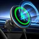 UPTOHIGH for 15W Magsafe Car Mount Charger, [Vibrant LED Decoration] Wireless Car Charger, Magnetic Phone Holder Mount for Air Vent, Phone Holders for Your Car Compatible iPhone 15/14/13/12 Series