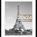 Upsimples 20x24 Picture Frame, Display Pictures 16x20 with Mat or 20 x 24 Without, Wall Hanging Poster Frames, Black, 1 Pack