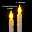 6 Pcs Sensor Dawn to Dusk Window Candles, Flickering Battery Candles for Windows, Ultra Bright Fake Candle Lights with Black Holders, Led Candlesticks for Xmas Home Decor, Warm Yellow Light