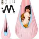 OUTREE Kids Pod Swing Seat, Cotton Child Hammock Swing Chair, Sensory Swing for Indoor and Outdoor Use, Macaron Pink