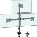 MOUNTUP Triple Monitor Stand, Height Adjustable Monitor Desk Mount Fit for 17 to 32 Inch Computer Screens, Stacked Monitors Arm for 3 Monitors, with C-Clamp and Grommet Base, up to 17.6lbs per Arm
