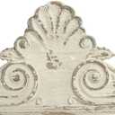 SOFE 33" Distressed White Finish Wooden Scroll Over The Door Decor, Large Decorative Wall Sculpture, Carved Wood Wall Art Hanging Window, Unique Wall Decor for Farmhouse Living Room Kitchen (16.7"L x 2.8"W, Shabby Chic White)