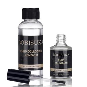 BOBISUKA Rigid Collodion with Brush & Remover Makeup Set Professional Scarring Liquid For Special Effects Makeup Kit, Face Body Realistic SFX Scar Makeup for Halloween Costume Cosplay Film Stage (9cm x 7 cm x 3 cm)