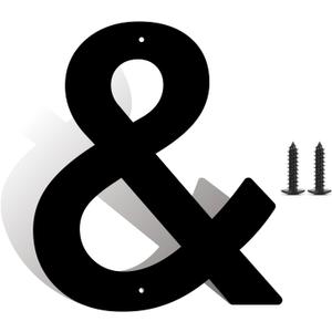 2 x 8 Inch Large Metal Letters, Modern House Address Numbers Letters, Metal Door Numbers, Large Black House Address Letter Number for Home Office Street Apartment Outside (&)