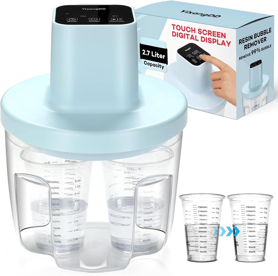 Resin Bubble Remover, Digital Display Design, Removes 99% of Air Bubbles in 5-10 Minutes, 96kPa Vacuum Degassing Chamber, Resin Bubble Remover Machine for Epoxy Resin Artwork, Crafts(Patent Pending)