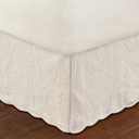Greenland Home Paisley Quilted 100% Cotton Bed Skirt, Ivory, Full