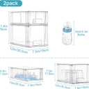 Vtopmart 4 Pack Clear Stackable Storage Drawers,Under Sink and Kitchen Organizers Storage,Easy to Assemble Plastic Drawers for Baby Bottle,Medicine, Bathroom,Cabinet and Pantry Organization