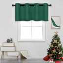 DECOVSUN Dark Hunter Green Valances for Windows 52X18 Inches Blackout Thermal Insulated Valance with Grommet Top for Kitchen Living Room Short Straight Drape Valance for Bedroom Kids Room 1 Panel
