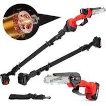 2-in-1 Cordless Pole Saw 6 Inch ＆Mini Chainsaw for Tree Trimming, Electric Pole Saws Battery Powered with 2× 21V Batteries & Extension Pole, 14 FT Max Reach Pole Saw for Tree Trimming Wood Cutting, Red