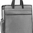 enyuwlcm Oxford Zippered Document Bag with Handle File Tote Bag Pouch for Carrying Paper Files Books Filing Folder 1 Pack (Gray)