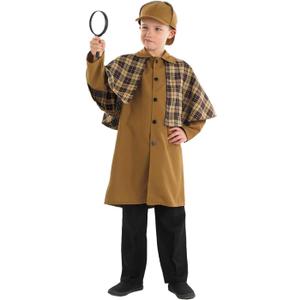 fun shack Victorian Detective Costume For Kids, Detective Cape, Kids Detective Outfit, Fun Detective Dress Up (Small)