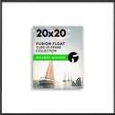 Americanflat 20x20 Floating Picture Frame with Shatter-Resistant Glass - Ideal for 8x10 Photos - Slide-In Photo Frame - Fusion Float Collection - Floating Frames for Wall Display - Black