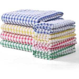 Egles Dish Cloth Terry Kitchen Towel 100% Cotton Kitchen Dish Cloths for Scrubbing Wash Cloths Dish Towels Sets (8 Packs 12x12 Inches & 15x27 Inches Mix Color)