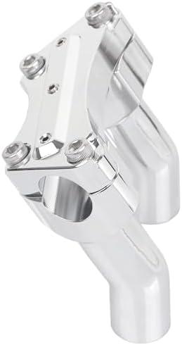 Americruise 1 Set 3-1/2'' Motorcycle Handlebar Risers and 1'' Pullback with Top Clamp Kit Compatable for 1'' Bar Diameter Harley Dyna Heritage Softail Fat Boy Sposter Touring Glide (Chrome)