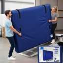 Mattress Bags for Moving and Storage,King Size,with Adjustable Adhesive Straps,8 Handles,Strong Zipper,Heavy Duty & Waterproof & Dust Proof,Reusable Mattress Protector Covers,Navy