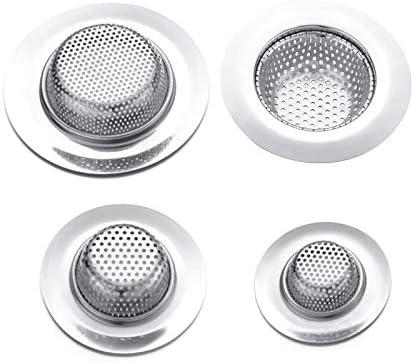 Maxware 4PCS Heavy Duty Stainless Steel Sink Strainer, Sink Basket Set, Fits Most Kitchen Sinks 4.5'', Bathroom Sinks 2.75'', Shower Drains, Pack of 4