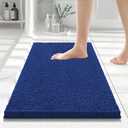 Smiry Luxury Chenille Bathroom Rugs 24x16, Extra Soft and Absorbent Shaggy Bath Mat, Machine Washable, Non-Slip Plush Carpet Runner for Tub, Shower, and Floor, Home Decor Accessories, Royal Blue